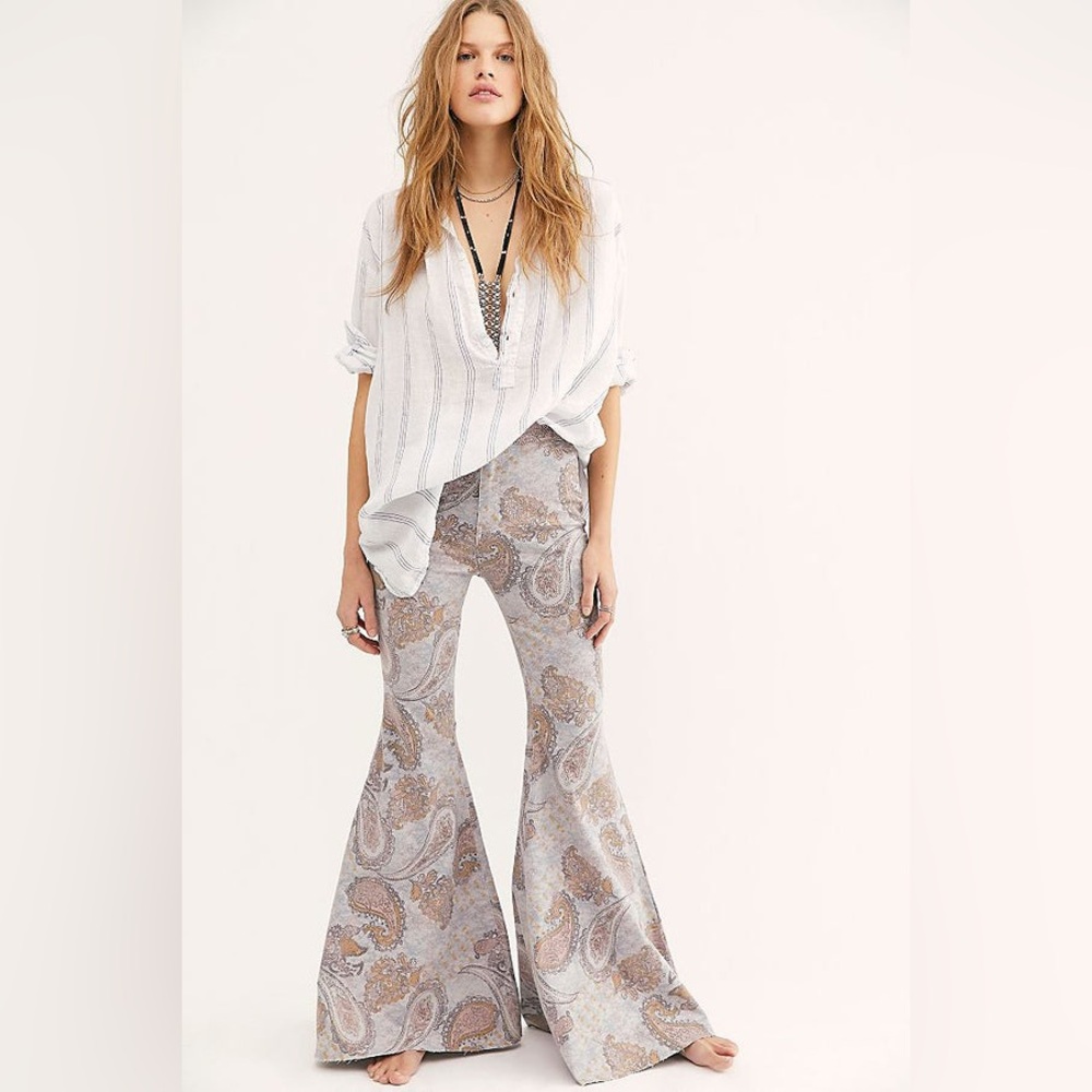 NWOT Free People We The Free Just Float On Flare Limestone Paisley Size 26
